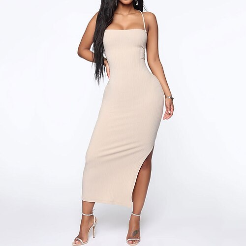 Women's Bodycon Maxi long Dress White Black Yellow Beige Sleeveless Pure Color Backless Split Spring Summer Spaghetti Strap Hot Modern 2022 S M L XL
Women's Bodycon Maxi long Dress White Black Yellow Beige Sleeveless Pure Color Backless Split Spring Summer Spaghetti Strap Hot Modern 2022 S M L XL