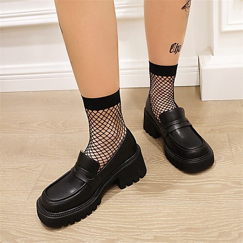 Mulheres Mocassins Mocassins Clássicos Mocassim de plataforma Diário Verão Salto Robusto Ponta quadrada Minimalismo Pele PU Mocassim Cor Sólida Preto
Mulheres Mocassins Mocassins Clássicos Mocassim de plataforma Diário Verão Salto Robusto Ponta quadrada Minimalismo Pele PU Mocassim Cor Sólida Preto