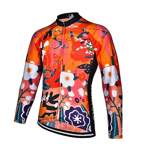 21Grams Men's Cycling Jersey Long Sleeve Bike Top with 3 Rear Pockets Mountain Bike MTB Road Bike Cycling Breathable Quick Dry Moisture Wicking Reflective Strips Orange Floral Botanical Polyester
21Grams Men's Cycling Jersey Long Sleeve Bike Top with 3 Rear Pockets Mountain Bike MTB Road Bike Cycling Breathable Quick Dry Moisture Wicking Reflective Strips Orange Floral Botanical Polyester