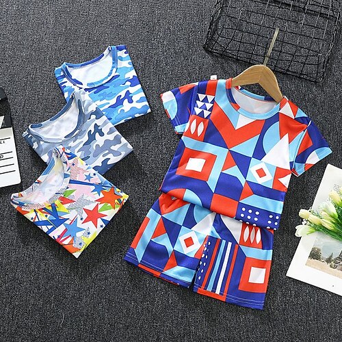 Kids Boys T-shirt Shorts Clothing Set 2 Pieces Long Sleeve Blue Pink Royal Blue Camouflage Color Block Patchwork Print Street Outdoor Casual Daily Regular 3-10 Years
Kids Boys T-shirt Shorts Clothing Set 2 Pieces Long Sleeve Blue Pink Royal Blue Camouflage Color Block Patchwork Print Street Outdoor Casual Daily Regular 3-10 Years
