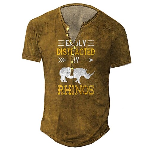 Men's Henley Shirt Tee T shirt 3D Print Graphic Letter Animal Plus Size Henley Daily Sports Button-Down Print Short Sleeve Tops Basic Casual Classic Designer Brown / Summer
Men's Henley Shirt Tee T shirt 3D Print Graphic Letter Animal Plus Size Henley Daily Sports Button-Down Print Short Sleeve Tops Basic Casual Classic Designer Brown / Summer