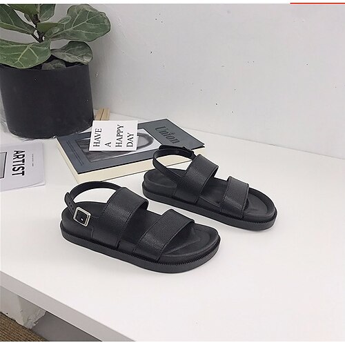 Women's Sandals Flat Sandals Flat Heel Round Toe Open Toe Elegant Casual Daily PVC Buckle Spring Summer Solid Colored Black
Women's Sandals Flat Sandals Flat Heel Round Toe Open Toe Elegant Casual Daily PVC Buckle Spring Summer Solid Colored Black