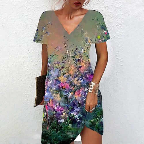 Women's A Line Dress Short Mini Dress Green Short Sleeve Floral Print Spring Summer V Neck Casual Vacation 2022 S M L XL XXL 3XL
Women's A Line Dress Short Mini Dress Green Short Sleeve Floral Print Spring Summer V Neck Casual Vacation 2022 S M L XL XXL 3XL