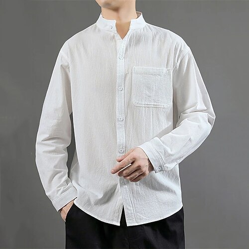 Men's Shirt Solid Color Stand Collar Street Casual Button-Down Long Sleeve Tops Fashion Classic Comfortable Big and Tall White Black Army Green
Men's Shirt Solid Color Stand Collar Street Casual Button-Down Long Sleeve Tops Fashion Classic Comfortable Big and Tall White Black Army Green