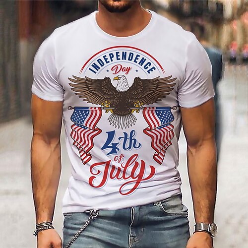 Men's Unisex T shirt Hot Stamping Graphic Prints Eagle National Flag Crew Neck Street Daily Print Short Sleeve Tops Casual Designer Big and Tall Sports White
Men's Unisex T shirt Hot Stamping Graphic Prints Eagle National Flag Crew Neck Street Daily Print Short Sleeve Tops Casual Designer Big and Tall Sports White