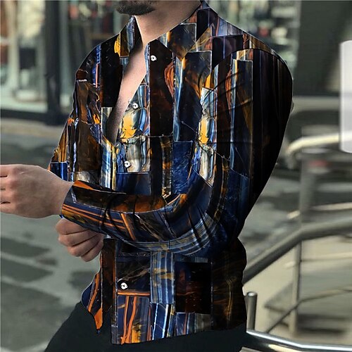 Men's Shirt 3D Print Color Block Turndown Street Casual Button-Down Print Long Sleeve Tops Casual Fashion Designer Breathable Blue
Men's Shirt 3D Print Color Block Turndown Street Casual Button-Down Print Long Sleeve Tops Casual Fashion Designer Breathable Blue