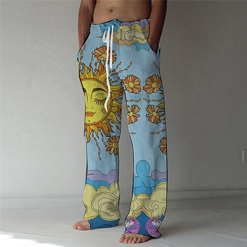 Men's Fashion Designer Straight Trousers 3D Print Elastic Drawstring Design Front Pocket Pants Casual Daily Graphic Prints Sun Comfort Soft Mid Waist Blue S M L XL XXL
Men's Fashion Designer Straight Trousers 3D Print Elastic Drawstring Design Front Pocket Pants Casual Daily Graphic Prints Sun Comfort Soft Mid Waist Blue S M L XL XXL