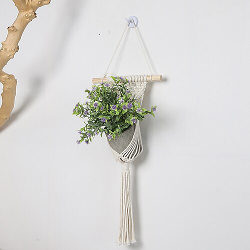 Nordic Style Hand Woven Cotton Rope Wall Hanging Net Pocket Flower Pot Hanging Net Hanging Decoration Hanging Basket Bohemia Wall Hanging
Nordic Style Hand Woven Cotton Rope Wall Hanging Net Pocket Flower Pot Hanging Net Hanging Decoration Hanging Basket Bohemia Wall Hanging