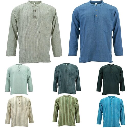 Men's Shirt Striped Collar Street Casual Button-Down Long Sleeve Tops Fashion Classic Comfortable Big and Tall Green Blue Gray
Men's Shirt Striped Collar Street Casual Button-Down Long Sleeve Tops Fashion Classic Comfortable Big and Tall Green Blue Gray