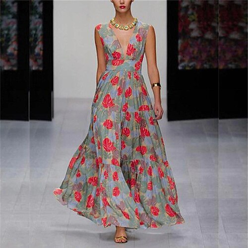 Women's A Line Dress Maxi long Dress Purple Orange Red Sleeveless Floral Print Spring Summer Deep V Elegant Casual Vacation 2022 S M L XL XXL 3XL
Women's A Line Dress Maxi long Dress Purple Orange Red Sleeveless Floral Print Spring Summer Deep V Elegant Casual Vacation 2022 S M L XL XXL 3XL