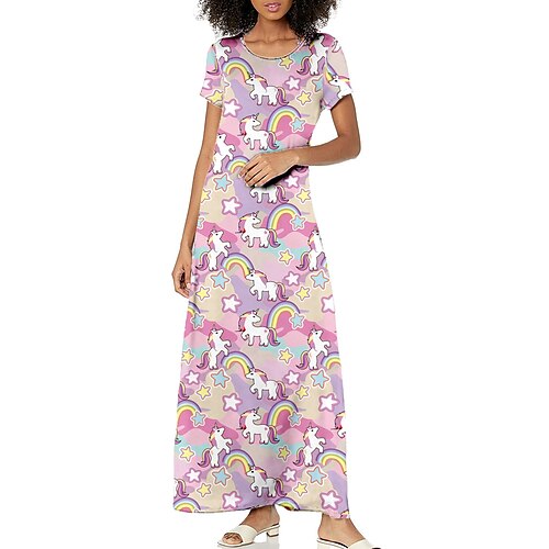 Women's A Line Dress Maxi long Dress Light Pink Purple Pink Short Sleeve Animal Print Spring Summer Crew Neck Vacation Classic 2022 S M L XL XXL 3XL / 3D Print
Women's A Line Dress Maxi long Dress Light Pink Purple Pink Short Sleeve Animal Print Spring Summer Crew Neck Vacation Classic 2022 S M L XL XXL 3XL / 3D Print