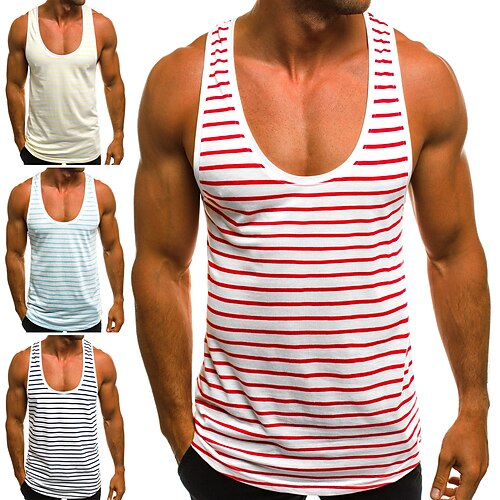 Men's Running Tank Top Crew Neck Stripes Sport Athleisure Tee Tshirt Shirt Sleeveless Breathable Quick Dry Moisture Wicking Soft Gym Workout Running Active Training Jogging Exercise Athletic
Men's Running Tank Top Crew Neck Stripes Sport Athleisure Tee Tshirt Shirt Sleeveless Breathable Quick Dry Moisture Wicking Soft Gym Workout Running Active Training Jogging Exercise Athletic