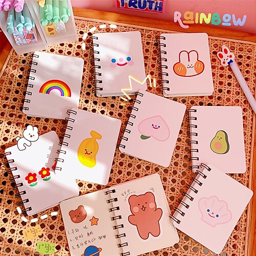 2 pcs Spiral Notebook Notebook Plain A7 2.9×4.1 Inch Kawaii Cartoon Aesthetic Paper Hardcover Portable 80 Pages Notebook for School Office Student
2 pcs Spiral Notebook Notebook Plain A7 2.9×4.1 Inch Kawaii Cartoon Aesthetic Paper Hardcover Portable 80 Pages Notebook for School Office Student