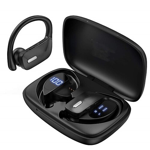 Wireless Earbuds Bluetooth Headphones Sport Earphones Earhook Waterproof with Microphone LED Display for Sports Running Workout Black
Wireless Earbuds Bluetooth Headphones Sport Earphones Earhook Waterproof with Microphone LED Display for Sports Running Workout Black