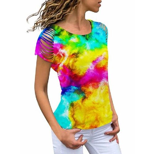 Women's T shirt Tee Color Gradient Casual Daily T shirt Tee Short Sleeve Cut Out Round Neck Basic Essential 1 2 3 S
Women's T shirt Tee Color Gradient Casual Daily T shirt Tee Short Sleeve Cut Out Round Neck Basic Essential 1 2 3 S