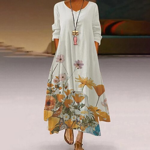 Women's A Line Dress Maxi long Dress Blue White Black Gold Red Long Sleeve Floral Butterfly Print Spring Summer Round Neck Casual 2022 S M L XL XXL 3XL 4XL 5XL
Women's A Line Dress Maxi long Dress Blue White Black Gold Red Long Sleeve Floral Butterfly Print Spring Summer Round Neck Casual 2022 S M L XL XXL 3XL 4XL 5XL
