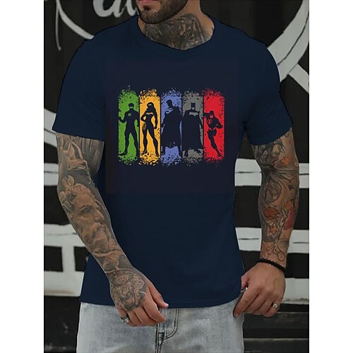 Men's T shirt Hot Stamping Colorful Human Round Neck Casual Daily Print Short Sleeve Tops Simple Basic Blue Black Army Green
Men's T shirt Hot Stamping Colorful Human Round Neck Casual Daily Print Short Sleeve Tops Simple Basic Blue Black Army Green