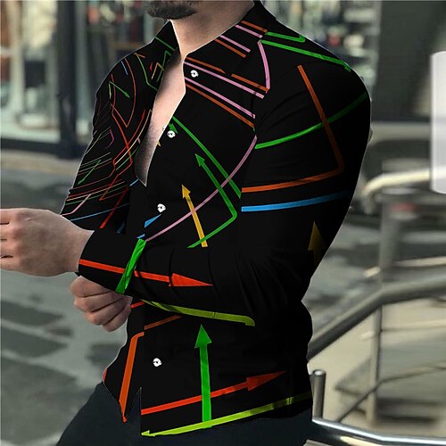 Men's Shirt 3D Print Arrow Turndown Street Casual Button-Down Print Long Sleeve Tops Casual Fashion Designer Breathable Black
Men's Shirt 3D Print Arrow Turndown Street Casual Button-Down Print Long Sleeve Tops Casual Fashion Designer Breathable Black