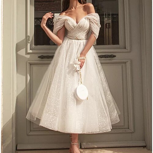 Women's Midi Dress White Short Sleeve Backless Spring Summer Off Shoulder Wedding Wedding Guest 2022 S M L XL
Women's Midi Dress White Short Sleeve Backless Spring Summer Off Shoulder Wedding Wedding Guest 2022 S M L XL