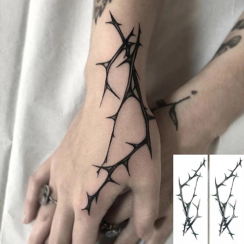 

5PCS Waterproof Temporary Tattoo Sticker Black Tree Branch Design Fake Tatto Flash Tatoo Arm Hand Body Art for Women Men