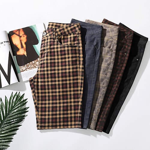 Men's Stylish Casual / Sporty Chino Shorts Zipper Pocket Short Pants Sports Outdoor Daily Micro-elastic Plaid Cotton Blend Comfort Breathable Mid Waist Black Light Brown Khaki Deep Blue Black-Red 32
Men's Stylish Casual / Sporty Chino Shorts Zipper Pocket Short Pants Sports Outdoor Daily Micro-elastic Plaid Cotton Blend Comfort Breathable Mid Waist Black Light Brown Khaki Deep Blue Black-Red 32