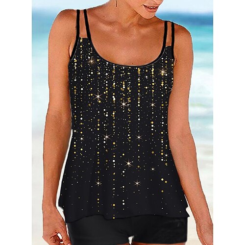 Mulheres Roupa de Banho Tankini 2 partes Normal roupa de banho Estampado Cor gradiente Preto Camisola Com Alças Fatos de banho Esportivo Férias Moda / Sensual / Moderno / novo / Com Bojo
Mulheres Roupa de Banho Tankini 2 partes Normal roupa de banho Estampado Cor gradiente Preto Camisola Com Alças Fatos de banho Esportivo Férias Moda / Sensual / Moderno / novo / Com Bojo