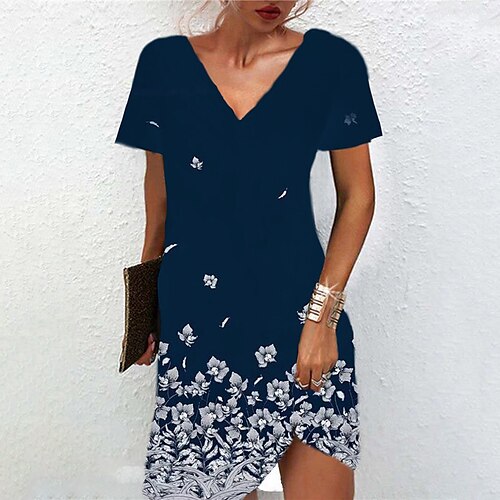 Women's A Line Dress Short Mini Dress Navy Blue Short Sleeve Floral Print Spring Summer V Neck Casual Vacation 2022 S M L XL XXL 3XL
Women's A Line Dress Short Mini Dress Navy Blue Short Sleeve Floral Print Spring Summer V Neck Casual Vacation 2022 S M L XL XXL 3XL
