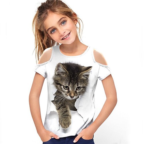 Kids Girls' T shirt Animal Outdoor 3D Print Short Sleeve Hollow Out Active 3-12 Years Spring White
Kids Girls' T shirt Animal Outdoor 3D Print Short Sleeve Hollow Out Active 3-12 Years Spring White
