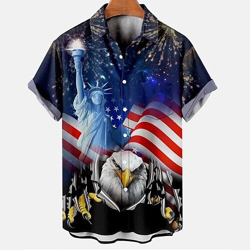 Men's Shirt 3D Print Eagle Turndown Street Casual Button-Down Short Sleeve Tops Casual Fashion Breathable Comfortable Navy Blue
Men's Shirt 3D Print Eagle Turndown Street Casual Button-Down Short Sleeve Tops Casual Fashion Breathable Comfortable Navy Blue
