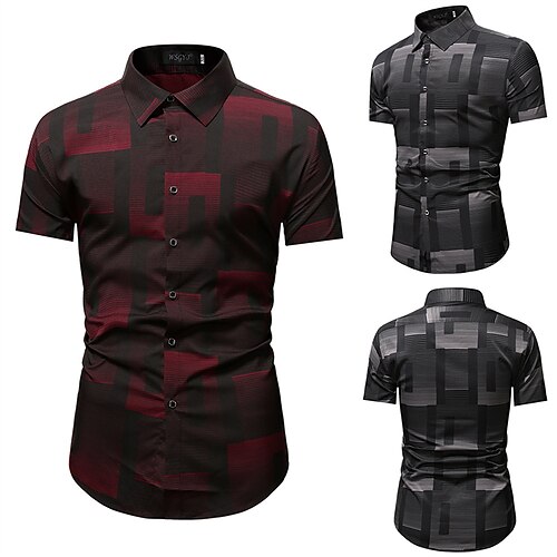 Men's Shirt Striped Gradient Turndown Street Casual Button-Down Print Short Sleeve Tops Casual Fashion Streetwear Cool Wine Dark Gray Summer Shirt
Men's Shirt Striped Gradient Turndown Street Casual Button-Down Print Short Sleeve Tops Casual Fashion Streetwear Cool Wine Dark Gray Summer Shirt