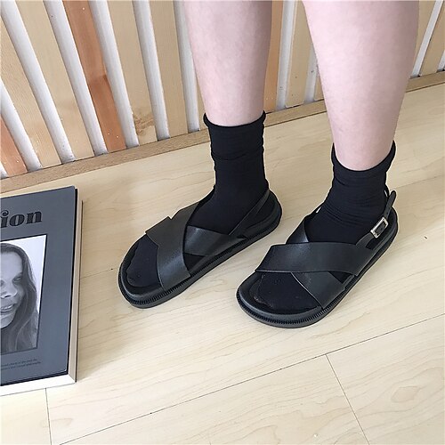 Women's Sandals Wedge Heels Wedge Heel Round Toe Open Toe Elegant Casual Daily PVC Buckle Spring Summer Solid Colored Black
Women's Sandals Wedge Heels Wedge Heel Round Toe Open Toe Elegant Casual Daily PVC Buckle Spring Summer Solid Colored Black