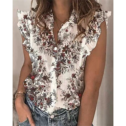 Women's Floral Theme Shirt Floral Lettuce Trim Shirt Collar Casual Tops White / 3D Print
Women's Floral Theme Shirt Floral Lettuce Trim Shirt Collar Casual Tops White / 3D Print