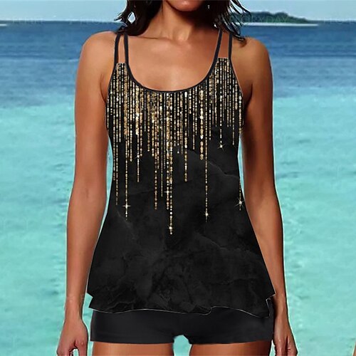Women's Swimwear Tankini 2 Piece Normal Swimsuit Printing Gradient Color Black Camisole Strap Bathing Suits Sports Vacation Fashion / Sexy / Modern / New / Padded Bras
Women's Swimwear Tankini 2 Piece Normal Swimsuit Printing Gradient Color Black Camisole Strap Bathing Suits Sports Vacation Fashion / Sexy / Modern / New / Padded Bras