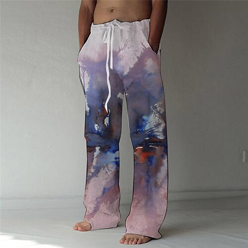 Men's Fashion Designer Straight Trousers 3D Print Elastic Drawstring Design Front Pocket Pants Casual Daily Graphic Prints Ink Painting Comfort Soft Mid Waist Blue S M L XL XXL
Men's Fashion Designer Straight Trousers 3D Print Elastic Drawstring Design Front Pocket Pants Casual Daily Graphic Prints Ink Painting Comfort Soft Mid Waist Blue S M L XL XXL