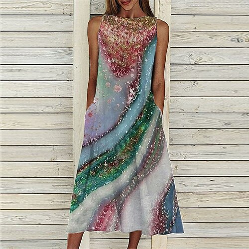 Women's A Line Dress Midi Dress Green Sleeveless Print Color Block Pocket Print Spring Summer Crew Neck Casual Vacation 2022 S M L XL XXL 3XL
Women's A Line Dress Midi Dress Green Sleeveless Print Color Block Pocket Print Spring Summer Crew Neck Casual Vacation 2022 S M L XL XXL 3XL