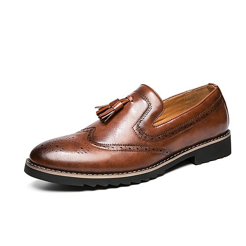 Men's Loafers Slip-Ons Brogue Comfort Loafers Dress Loafers Casual British Wedding Office Career PU Black Brown Fall Spring / Tassel
Men's Loafers Slip-Ons Brogue Comfort Loafers Dress Loafers Casual British Wedding Office Career PU Black Brown Fall Spring / Tassel