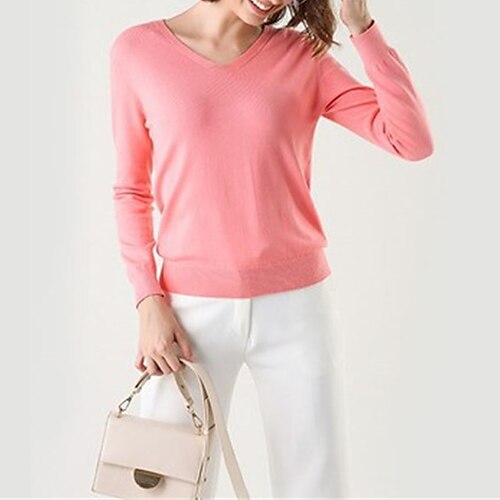 Women's Sweater Pullover Jumper Knitted Pure Color Stylish Casual Soft Long Sleeve Sweater Cardigans V Neck Spring Summer Green White Black
Women's Sweater Pullover Jumper Knitted Pure Color Stylish Casual Soft Long Sleeve Sweater Cardigans V Neck Spring Summer Green White Black