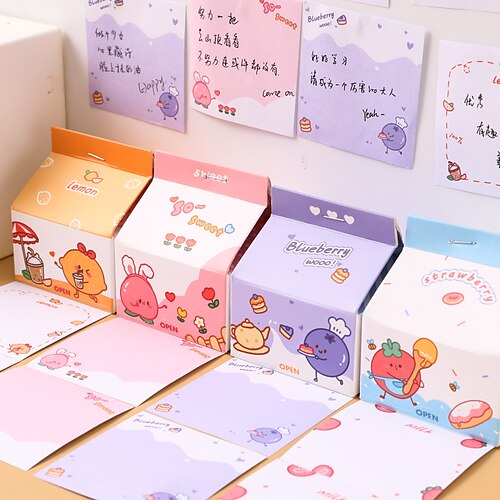 4 pcs Sticky notes 2.81.6 inch Colorful Paper Cute Non-Stick Kawaii Post It Notes for School Office Student
4 pcs Sticky notes 2.81.6 inch Colorful Paper Cute Non-Stick Kawaii Post It Notes for School Office Student