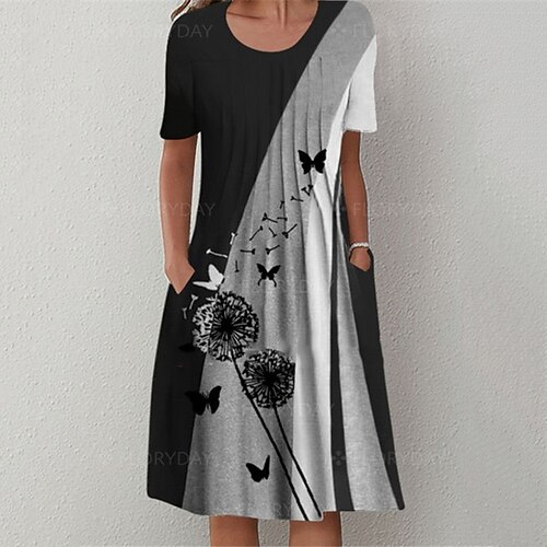 Women's Shift Dress Short Mini Dress Black Short Sleeve Butterfly Animal Pocket Print Spring Summer Round Neck Casual 2022 S M L XL XXL
Women's Shift Dress Short Mini Dress Black Short Sleeve Butterfly Animal Pocket Print Spring Summer Round Neck Casual 2022 S M L XL XXL