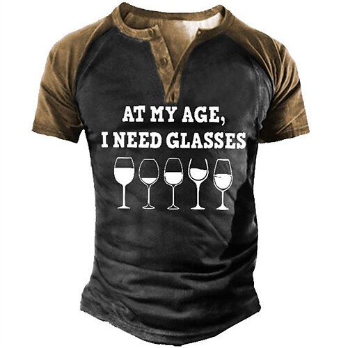 Men's Henley Shirt Tee T shirt 3D Print Graphic Letter Plus Size Henley Daily Sports Button-Down Print Short Sleeve Tops Basic Casual Classic Designer Black / Summer
Men's Henley Shirt Tee T shirt 3D Print Graphic Letter Plus Size Henley Daily Sports Button-Down Print Short Sleeve Tops Basic Casual Classic Designer Black / Summer