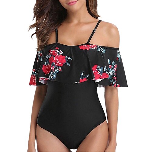 Women's Swimwear One Piece Monokini Bathing Suits Normal Swimsuit Ruffle Open Back Printing High Waisted Floral Black Strap Bathing Suits Sexy Vacation Fashion / Modern / New / Padded Bras
Women's Swimwear One Piece Monokini Bathing Suits Normal Swimsuit Ruffle Open Back Printing High Waisted Floral Black Strap Bathing Suits Sexy Vacation Fashion / Modern / New / Padded Bras