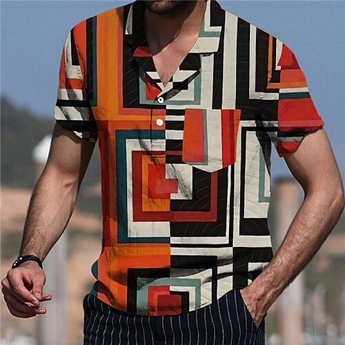 Men's Shirt Print Geometry Turndown Street Casual Button-Down Print Short Sleeve Tops Casual Fashion Designer Breathable Yellow
Men's Shirt Print Geometry Turndown Street Casual Button-Down Print Short Sleeve Tops Casual Fashion Designer Breathable Yellow