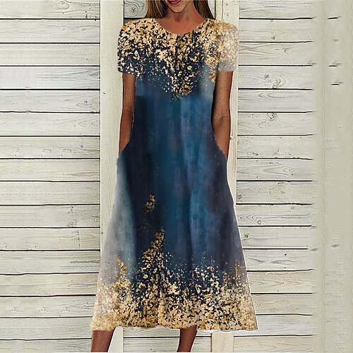 Women's A Line Dress Midi Dress Blue Short Sleeve Color Gradient Pocket Print Spring Summer Round Neck Stylish Casual Modern 2022 S M L XL XXL 3XL
Women's A Line Dress Midi Dress Blue Short Sleeve Color Gradient Pocket Print Spring Summer Round Neck Stylish Casual Modern 2022 S M L XL XXL 3XL