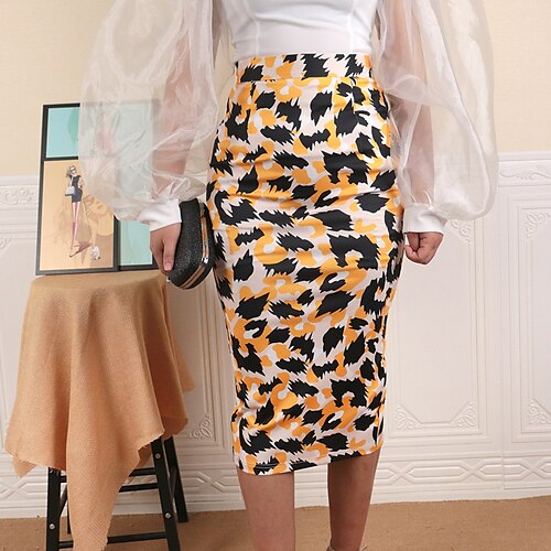 Women's Fashion Calf-Length Skirts Vacation Casual / Daily Leopard Split Yellow S M L
Women's Fashion Calf-Length Skirts Vacation Casual / Daily Leopard Split Yellow S M L