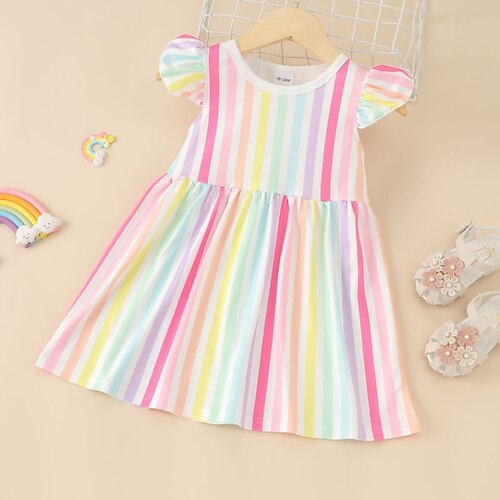 Kids Little Girls' Dress Striped Color Block colour A Line Dress Daily Patchwork Rainbow Above Knee Short Sleeve Beautiful Cute Dresses Spring Summer Regular Fit 1-5 Years
Kids Little Girls' Dress Striped Color Block colour A Line Dress Daily Patchwork Rainbow Above Knee Short Sleeve Beautiful Cute Dresses Spring Summer Regular Fit 1-5 Years