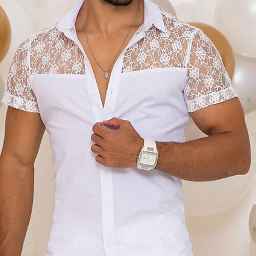 Men's Shirt Solid Color Turndown Street Casual Button-Down Short Sleeve Tops Casual Fashion Breathable Comfortable White
Men's Shirt Solid Color Turndown Street Casual Button-Down Short Sleeve Tops Casual Fashion Breathable Comfortable White