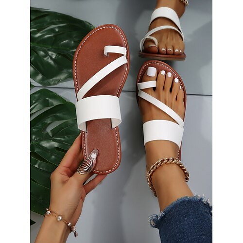 Women's Slippers Daily Plus Size Outdoor Slippers Summer Flat Heel Round Toe Minimalism Synthetics Loafer Solid Colored White
Women's Slippers Daily Plus Size Outdoor Slippers Summer Flat Heel Round Toe Minimalism Synthetics Loafer Solid Colored White