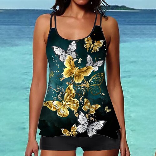 Women's Swimwear Tankini 2 Piece Normal Swimsuit Printing Butterfly Animal Blue Camisole Strap Bathing Suits Sports Vacation Fashion / Sexy / Modern / New / Padded Bras
Women's Swimwear Tankini 2 Piece Normal Swimsuit Printing Butterfly Animal Blue Camisole Strap Bathing Suits Sports Vacation Fashion / Sexy / Modern / New / Padded Bras