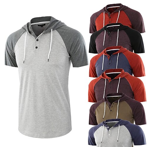 Men's T shirt Color Block Hooded Street Casual Short Sleeve Tops Basic Fashion Classic Comfortable Gray Light gray Red
Men's T shirt Color Block Hooded Street Casual Short Sleeve Tops Basic Fashion Classic Comfortable Gray Light gray Red