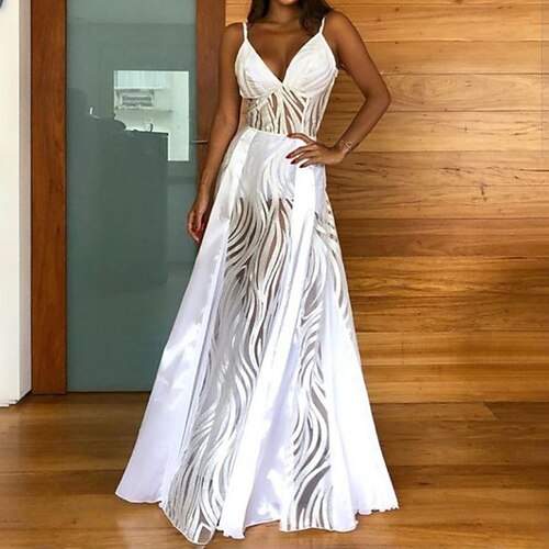 Women's Sundress Maxi long Dress White Sleeveless Pure Color Backless Hollow Out Cold Shoulder Spring Summer Spaghetti Strap Vacation 2022 S M L XL
Women's Sundress Maxi long Dress White Sleeveless Pure Color Backless Hollow Out Cold Shoulder Spring Summer Spaghetti Strap Vacation 2022 S M L XL